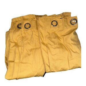 IKEA Mariam Curtain Panels Pair 57 x 98 Gold Grommets 100% Cotton